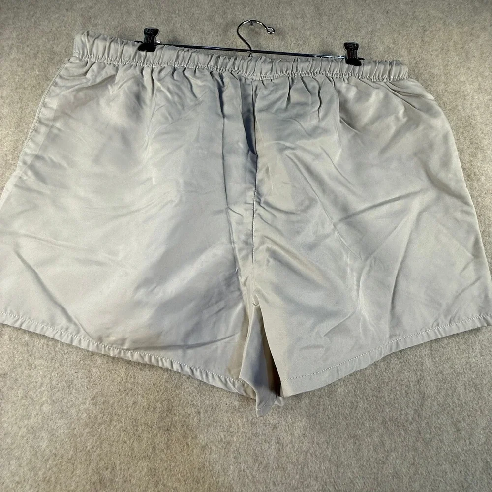 Fear of God Essentials Volleyball Shorts Tan Stone XL Rubberized Logo Mens